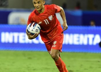 Sunil Chhetri during Intercontinental Cup match against Vanuatu