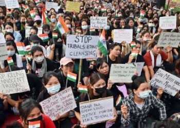 Demonstrations held in Manipur demanding peaceful resolution to crisis