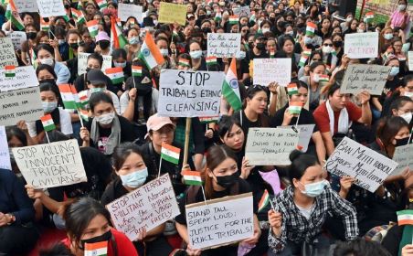 Demonstrations held in Manipur demanding peaceful resolution to crisis