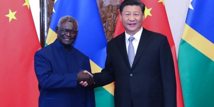 Solomon Islands' PM Manasseh Sogavare meets Chinese President Xi Jinping