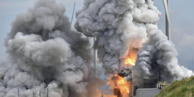 Japan Aerospace Exploration Agency's Epsilon S rocket explodes during liftoff