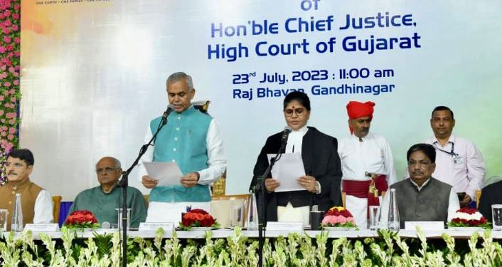 Justice Sunita Agarwal swearing in as Chief Justice of Gujarat High Court
