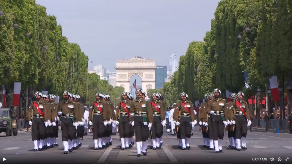 Punjab Regiment contingent participating at the Bastille Day parade