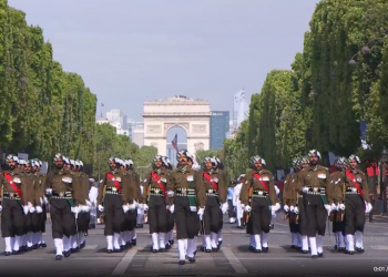 Punjab Regiment contingent participating at the Bastille Day parade