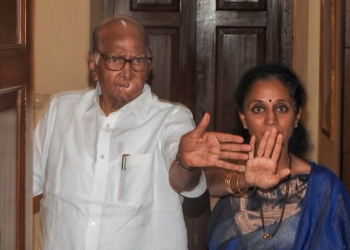 NCP President Sharad Pawar and his daughter Supriya Sule