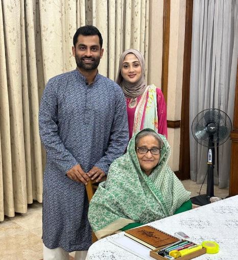 Tamim Iqbal with Bangladesh PM Sheikh Hasina