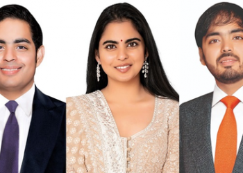 Isha, Akash, Anant Ambani of Reliance