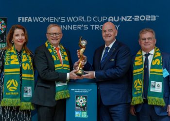Australian Prime Minister Anthony Albanese with president of FIFA Gianni Infantino