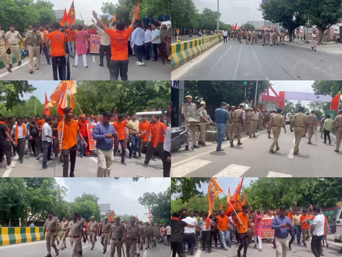 Hindu Mahapanchayat underway in Haryana’s Palwal bordering violence-hit Nuh
