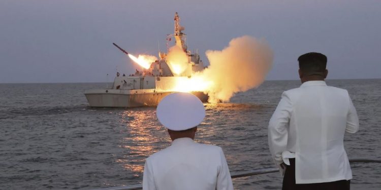 North Korean leader Kim Jong Un observed the test-firing of strategic cruise missiles, state media reported Monday, as the US And South Korean militaries kicked off major annual drills