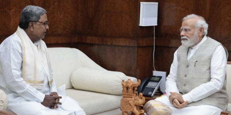 Karnataka CM Siddaramaiah meets PM Narendra Modi