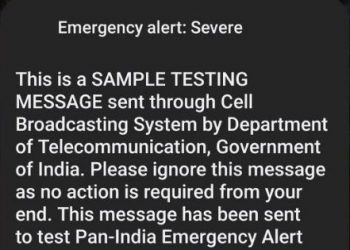 Emergency alert message in Odisha