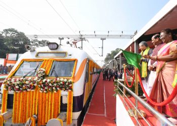 President Droupadi Murmu flags off train in Mayurbhanj