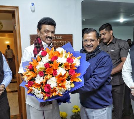 Arvind Kejriwal meets Tamil Nadu CM M K Stalin ahead of INDIA bloc meeting