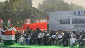 INDIA bloc stages protest at Jantar Mantar against suspension of 146 MPs