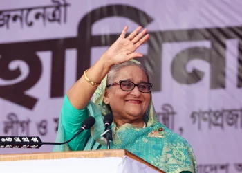 Bangladesh's Prime Minister Sheikh Hasina during an election rally for her ruling Awami League party in Sylhet, December 20, 2023. The main opposition party is boycotting the election