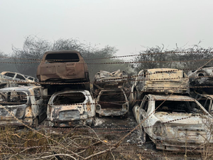 Around 300 vehicles charred in fire at Police Training School in Delhi’s Wazirabad