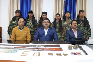 Six NLFT militants flee Bangladeshi camps, surrender in Tripura with arms