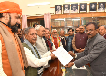 Bihar: BJP's Nand Kishore Yadav files nomination for election to Speaker's post