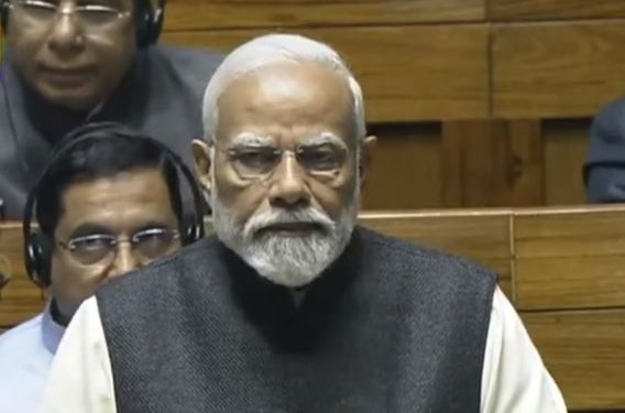 PM Narendra Modi addressing Lok Sabha