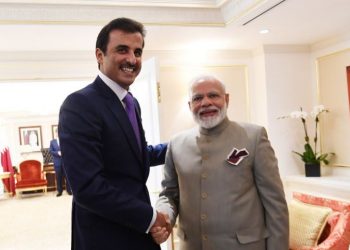 Narendra Modi - Sheikh Tamim bin Hamad al Thani