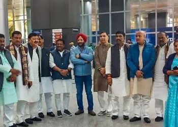Bihar congress MLAs at Hyderabad Airport