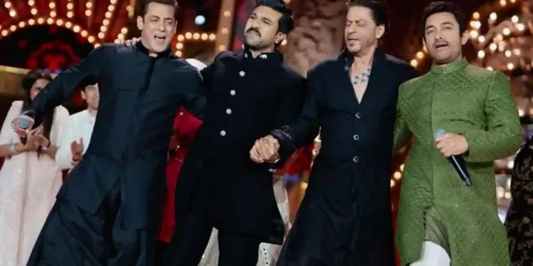 Anant Ambani-Radhika's pre-wedding bash_Khan trio dances to 'Naatu Naatu', SRK chants Jai Shri Ram