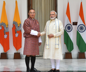 Bhutan PM Tobgay and Indian PM Modi