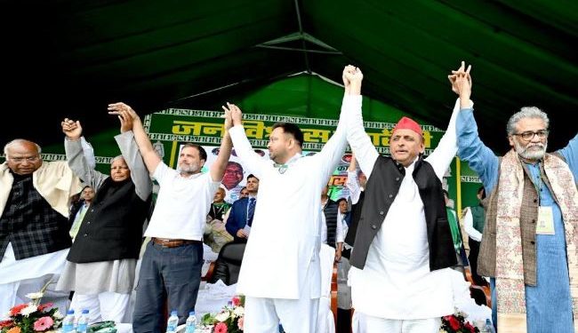 INDIA bloc leaders sound poll bugle at Patna rally
