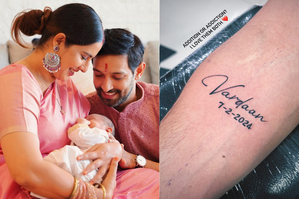 Vikrant Massey tattoos son Vardaan's name, date of birth on his arm