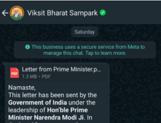 EC asks govt to ‘immediately halt’ sending 'Viksit Bharat' messages on WhatsApp
