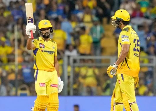 Gaikwad, Dube slam half-centuries as CSK make 2064 against MI