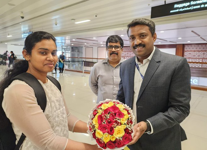 Indian woman cadet from Kerala on vessel MSC Aries returns home
