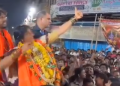 Video of BJP candidate Madhavi Latha 'shooting arrow' at mosque causes flutter; Owaisi rebukes