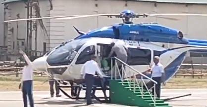 Mamata Banerjee loses balance while boarding helicopter