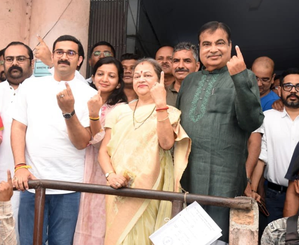 LS polls phase 1: Nitin Gadkari casts his vote in Nagpur, confident of victory by huge margin