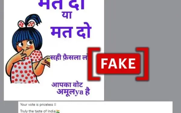Screenshot of post showing the ad by Amul on 2024 Indian general elections. (Source: X/Modified by Logically Facts)