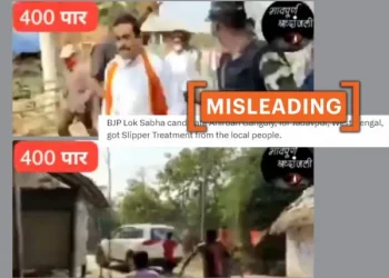 Social media posts claim that the viral video shows BJP candidate Anirban Ganguly being attacked during the 2024 Lok Sabha polls. (Source: X/Modified by Logically Facts)