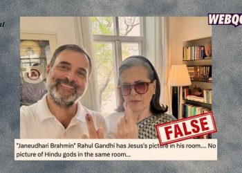 Fact-Check_Photo Behind Rahul and Sonia Gandhi Does Not Show Jesus Christ