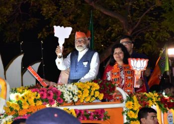 Narendra Modi Aparajita Sarangi roadshow Bhubaneswar