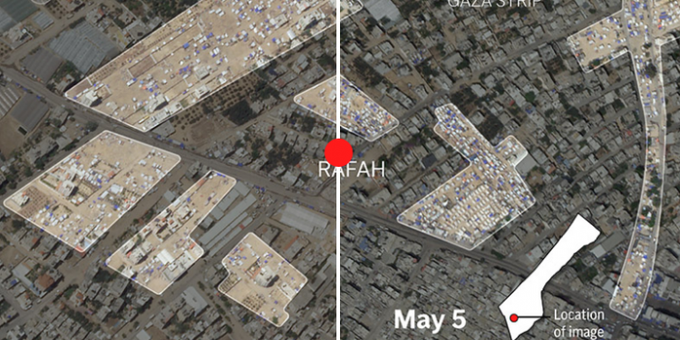 Satellite photos show Palestinians' quick exodus from Rafah after Israel issued evacuation orders