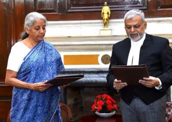 Sitharaman administers oath of office to Mishra as 1st President of GST appellate tribunal
