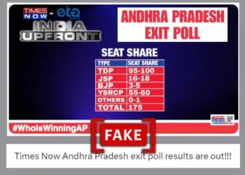 Edited screenshot shared as Times Now exit poll predicting TDP win in Andhra Pradesh
