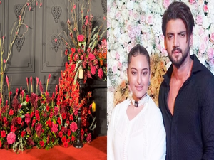 Shatrughan Sinha blesses Sonakshi-Zaheer; reception venue dolled up in red for all-night party