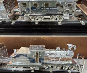 PM Modi gifts antique silver hand-engraved train model to Biden