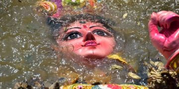 Durga Puja idol immersion