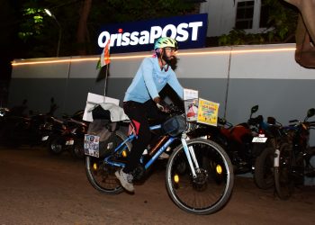 Pedalling for a cause: Prasanjit’s global cycle tour reaches Odisha with message of peace, greenery