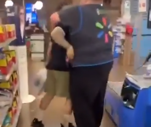 Watch viral clip: Woman records video as bulky employee attempts choking male partner