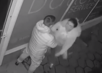 Viral CCTV footage: Woman loses her head, literally! She smashes through storefront mid-fight