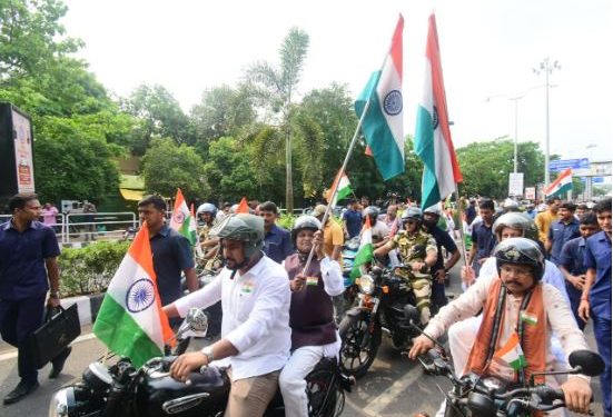 Tricolour bike rally held in Bhubaneswar celebrating success of 'Operation Sindoor'